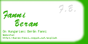 fanni beran business card