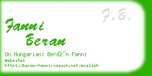 fanni beran business card